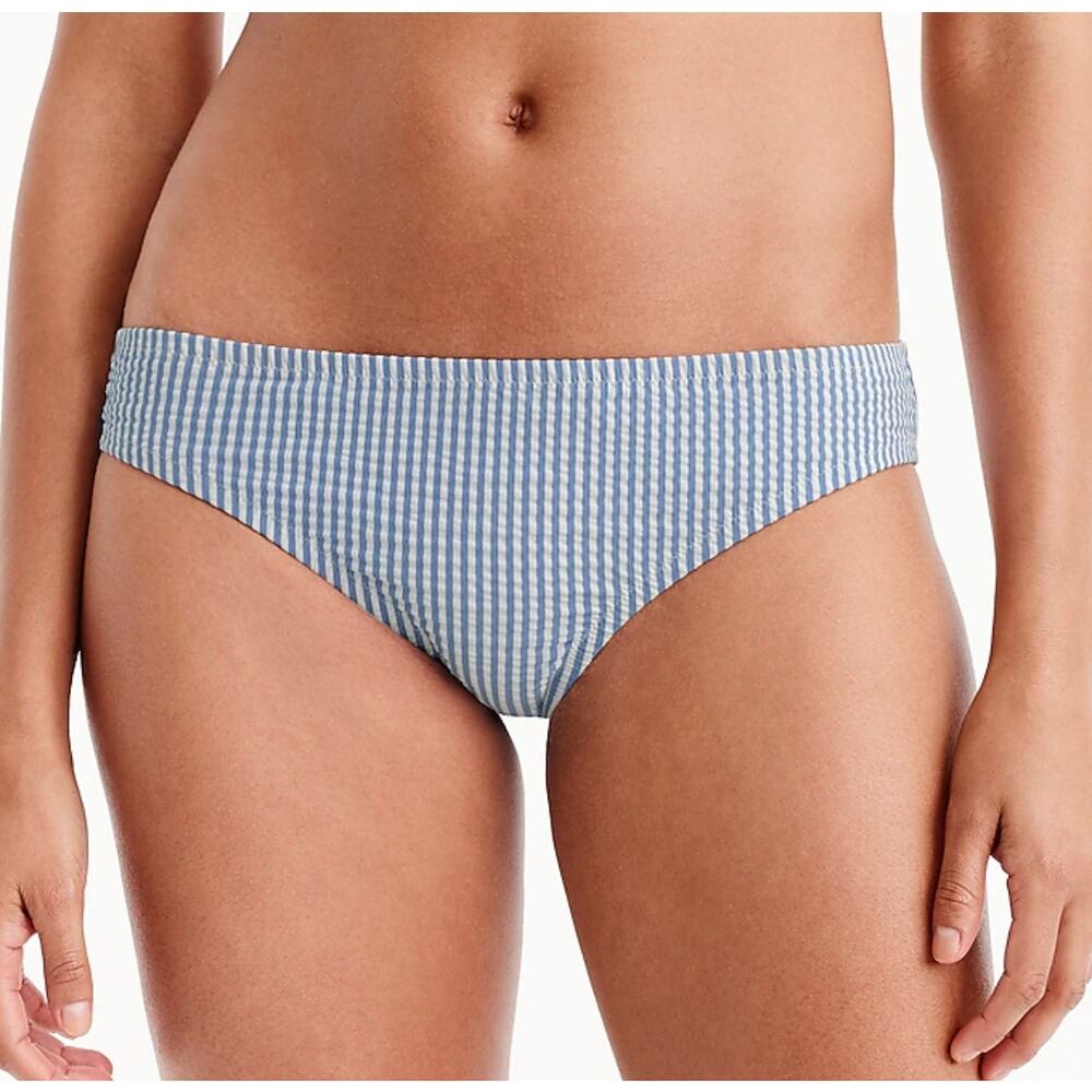 J. Crew Striped Full Coverage Bikini Bottom Blue White Size XXL NEW